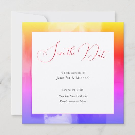 Trouw Professioneel Minimalistisch Schattig Abstra Save The Date (Voorkant)