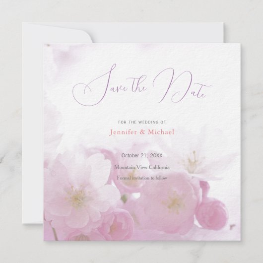 Trouw Professioneel Minimalistisch Schattig Bloemi Save The Date (Voorkant)