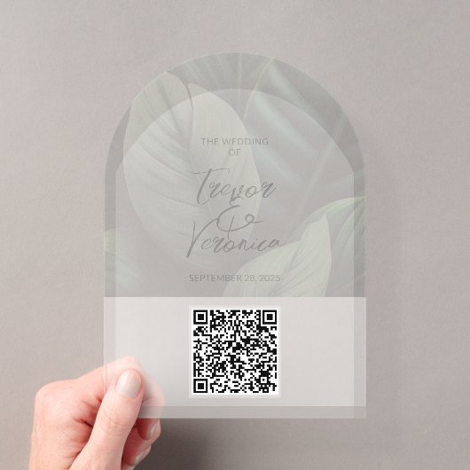 Trouw QR-code acrylaat uitnodiging (Insitu (Draagbaar))