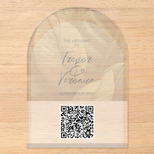 Trouw QR-code acrylaat uitnodiging (Voorkant)