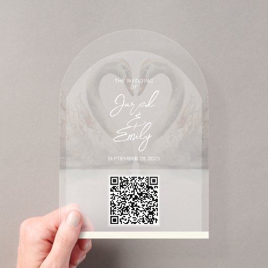 Trouw QR-code acrylaat uitnodiging (Insitu (Draagbaar))