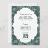 Trouw QR-code Emerald Wit Kant Coquette Strik Kaart (Achterkant)