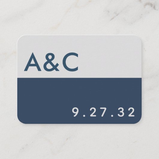 Trouw QR-code Enclosure Card in Navy Blauw Grijs Informatiekaartje (Achterkant)