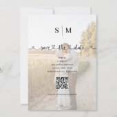 Trouw QR-code foto hart script Save The Date (Voorkant)