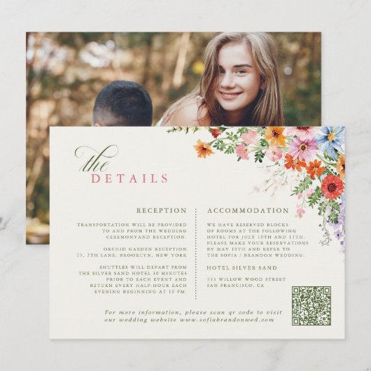 Trouw QR-code lenteweide tuintje wildbloemen Informatiekaartje (Voorkant / Achterkant)