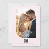 Trouw-QR-code met bloemen in Blush, Stof Roze & Go Kaart (Achterkant)