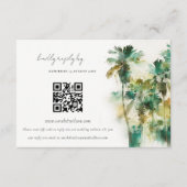 Trouw QR-code met donkergroene tropische palmbomen Informatiekaartje (Voorkant)