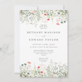 Trouw QR-code met wilde bloemen Kaart (Voorkant)