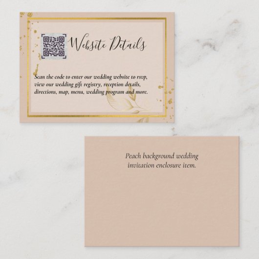 Trouw QR CODE RSVP CADOS DETAILS Website Informatiekaartje (Voorkant / Achterkant)