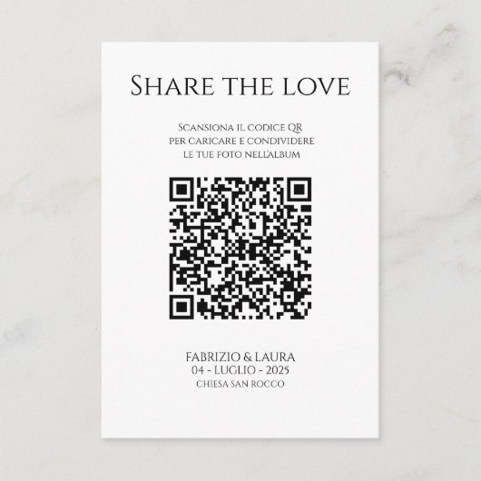 Trouw QR-codekaart - Deel de Liefde Bedankkaart (Voorkant)