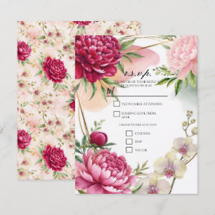 Trouw-R.S.V.P. 'Peony & Orchid Garden' Bloemige Br Kaart