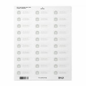 Trouw retouradres Monogram Crest Sagegroen Etiket (Full Sheet)
