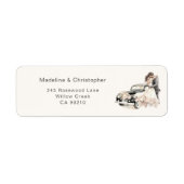 Trouw retouradres sticker met vintage auto (Voorkant)