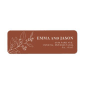 Trouw retouradreslabels van bloemenaardewerk etiket (Voorkant)