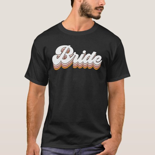 Trouw Retro Bruid Bruiloft Bachelorette Feest Matc T-shirt (Voorkant)