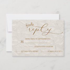 Trouw Retro Eenvoudig Beige RSVP Kaartje