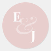 Trouw 'Reverse Blush Ampersand' | Envelopezegel Ronde Sticker (Voorkant)