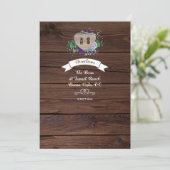 Trouw Richtingen Aquarel Bloemen Rustic Heart Kaart (Staand voorkant)