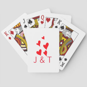 Trouw romantische partner voeg koppel initiële let pokerkaarten