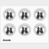 Trouw Rottweilers Bruid en Bruidegom Honden Cute Ronde Sticker (Vel)