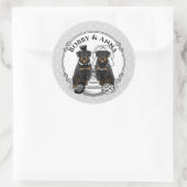 Trouw Rottweilers Bruid en Bruidegom Honden Cute Ronde Sticker (Tas)