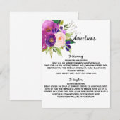 Trouw routebeschrijving kaart met waterverf bloem  (Voorkant / Achterkant)