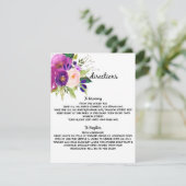 Trouw routebeschrijving kaart met waterverf bloemm (Staand voorkant)