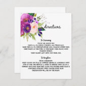 Trouw routebeschrijving kaart met waterverf bloemm (Voorkant / Achterkant)