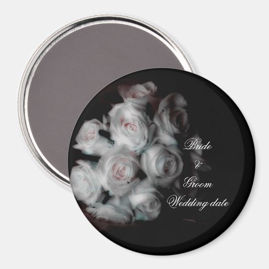 Trouw Roze Rozen Magneet Sjabloon (Voorkant / Achterkant)