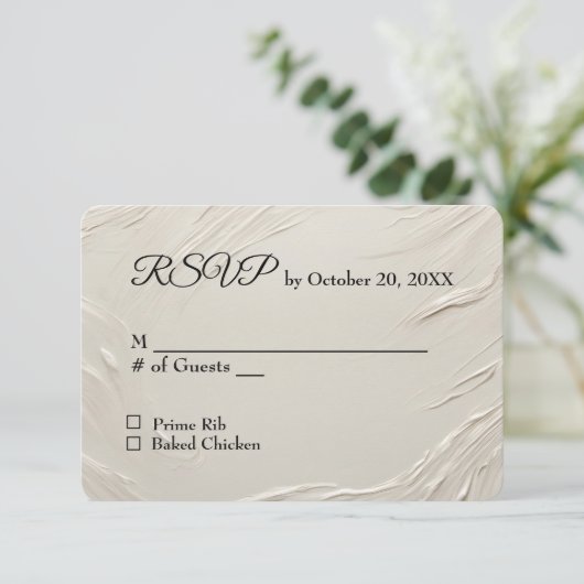 Trouw RSVP Abstract Ivoor Textuur (Staand voorkant)