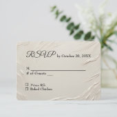 Trouw RSVP Abstract Ivoor Textuur Kaartje (Staand voorkant)