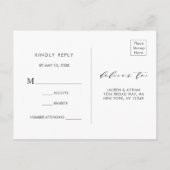 Trouw-RSVP-ansichtkaart met bloemenkrans in Navy B Uitnodiging Briefkaart (Achterkant)