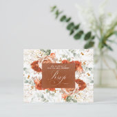 Trouw-RSVP-ansichtkaart van terracotta bloemen Briefkaart (Staand voorkant)