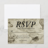 Trouw RSVP-antwoord antwoord Modern Vintage Kaart (Voorkant / Achterkant)