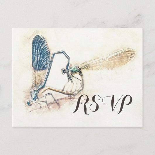 Trouw RSVP Antwoord Libel Paring Liefde Hart Uitnodiging Briefkaart (Voorkant)