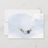 Trouw RSVP-antwoordkaart in Navyblauw en Blushroze RSVP Kaartje (Achterkant)