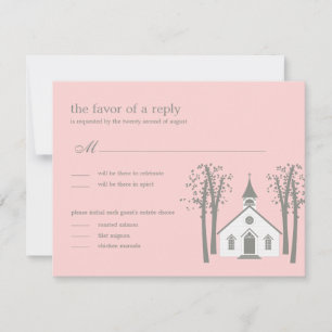 Trouw RSVP / Antwoordkaart voor Whimsical Chapel Kaartje