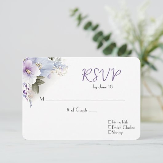 Trouw RSVP bloemen (Staand voorkant)