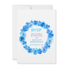 Trouw RSVP bloemenkrans viooltje blauw