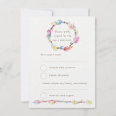 Trouw-RSVP boho veer inheemse tribale krans Kaart (Achterkant)