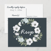Trouw RSVP-briefkaarten met bloemstuk Uitnodiging Briefkaart (Voorkant / Achterkant)