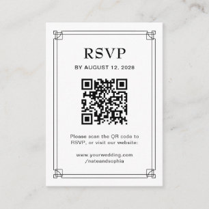 Trouw-RSVP en QR-code Zwart en Wit Informatiekaartje