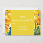 Trouw-RSVP gele bloemen landelijk rustiek Kaart (Voorkant)