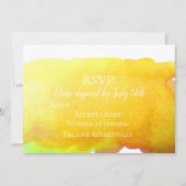 Trouw RSVP gele zandstrand moderne waterverf Kaart (Voorkant)