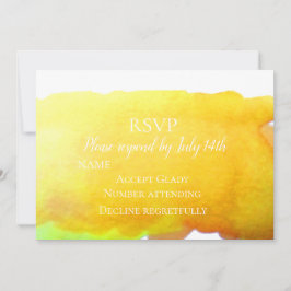 Trouw RSVP gele zandstrand moderne waterverf Kaart