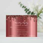 Trouw RSVP Goud Druppels Burgundy Bruidsmeisje (Staand voorkant)