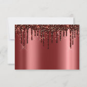 Trouw RSVP Goud Druppels Burgundy Bruidsmeisje (Achterkant)