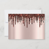 Trouw RSVP Goud Druppels Burgundy Bruidsroos (Achterkant)