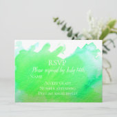 Trouw RSVP groen moderne aquarel RSVP Kaart (Staand voorkant)