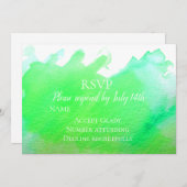 Trouw RSVP groen moderne aquarel RSVP Kaart (Voorkant / Achterkant)